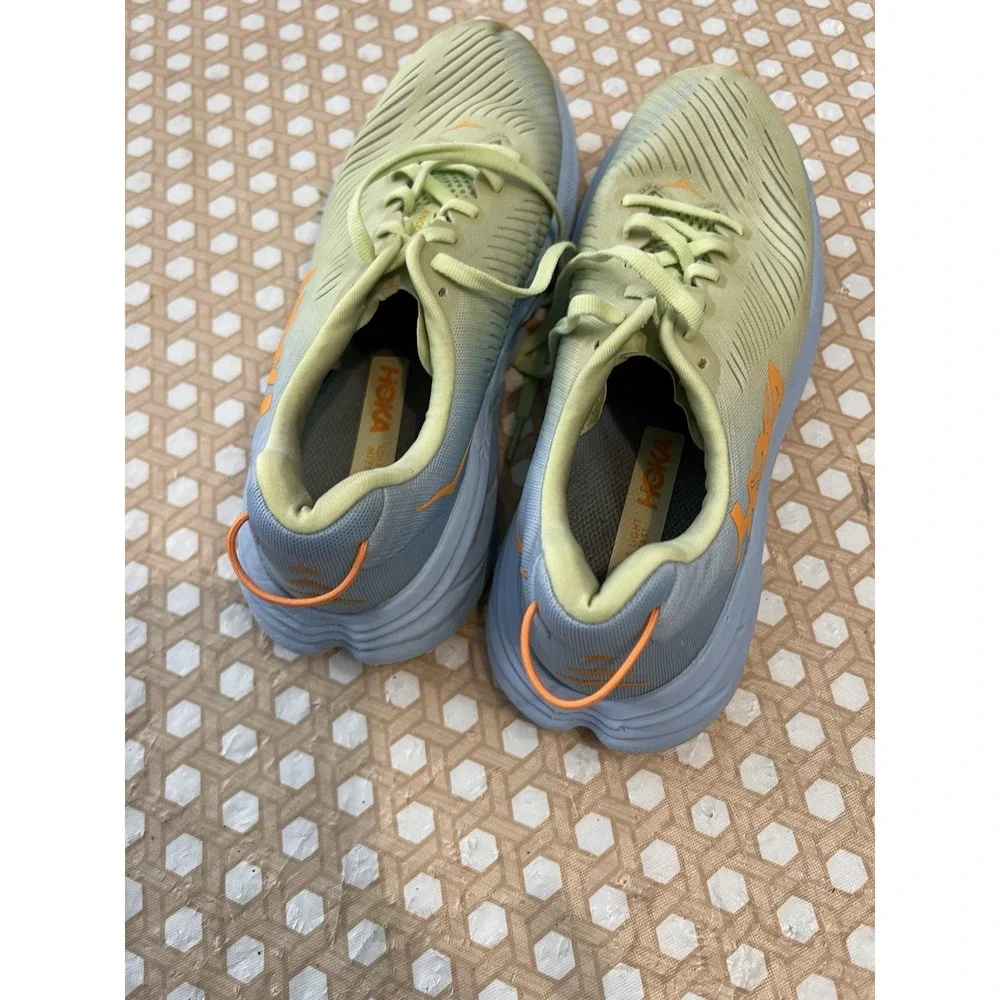 HOKA Rincon 3 Women's Lightweight Running Shoes Light Green Blue Orange Size 8B